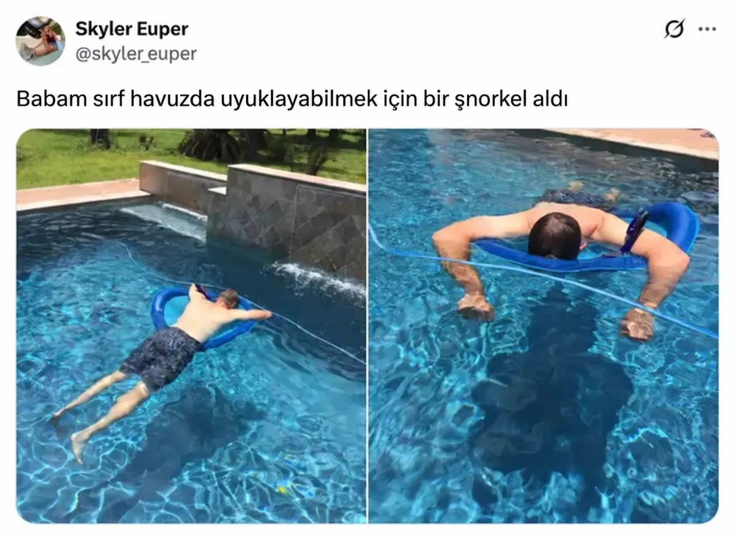 Havuzda Şnorkel ile Uyuma Denemesi