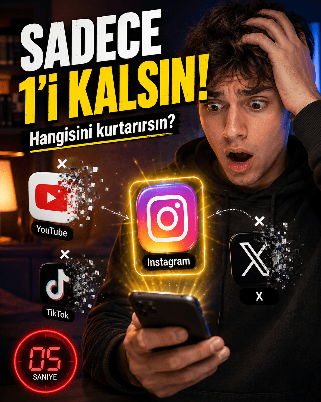 Telefonunda Sadece 1 Sosyal Medya Uygulaması Kalacak: Hangisini Kurtarırsın? 📱