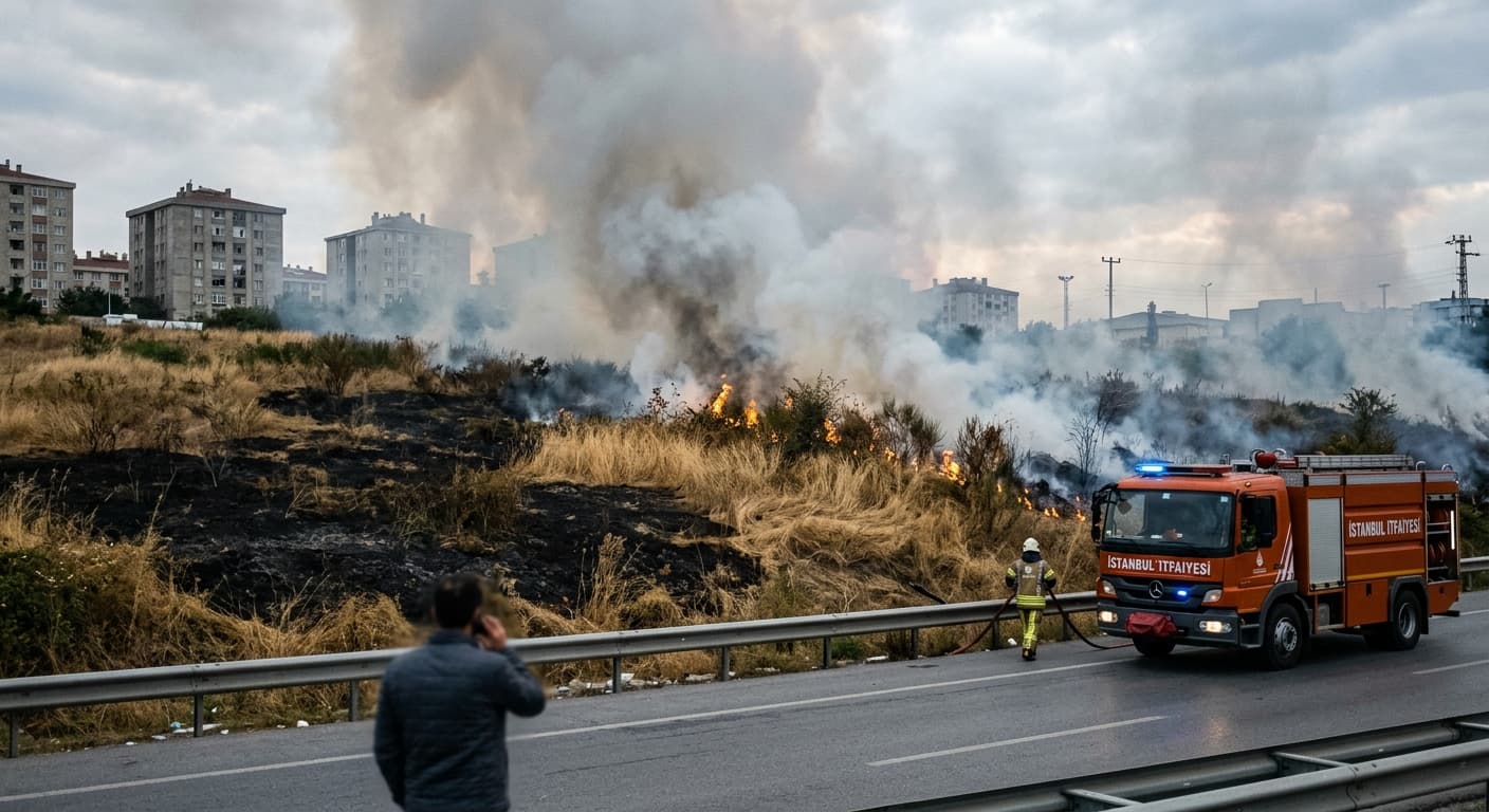 Avcılar'da Otluk Alanı Ateşe Veren Şüpheli Kaçtı