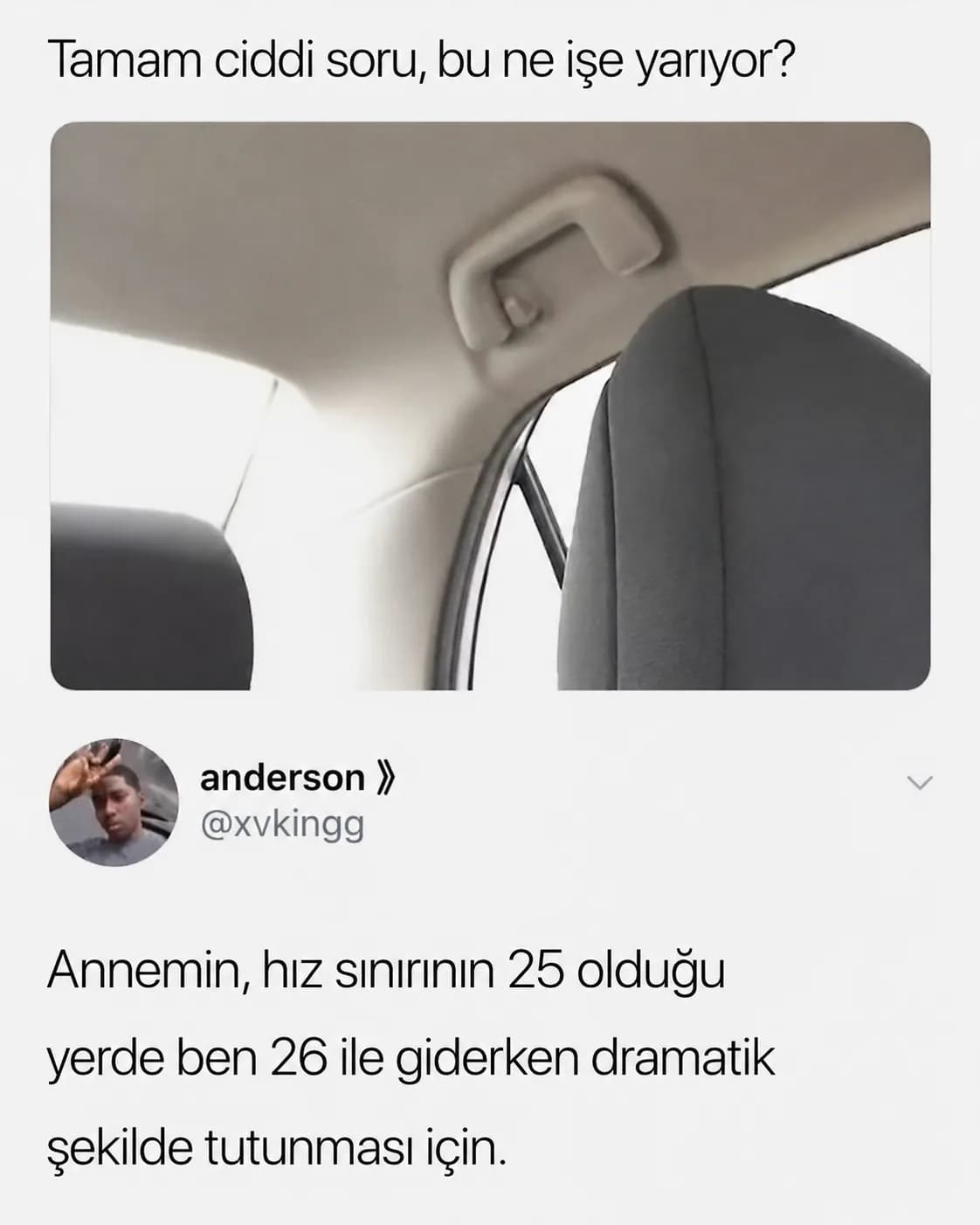 Arabadaki “Aman Tanrım” Tutamağı