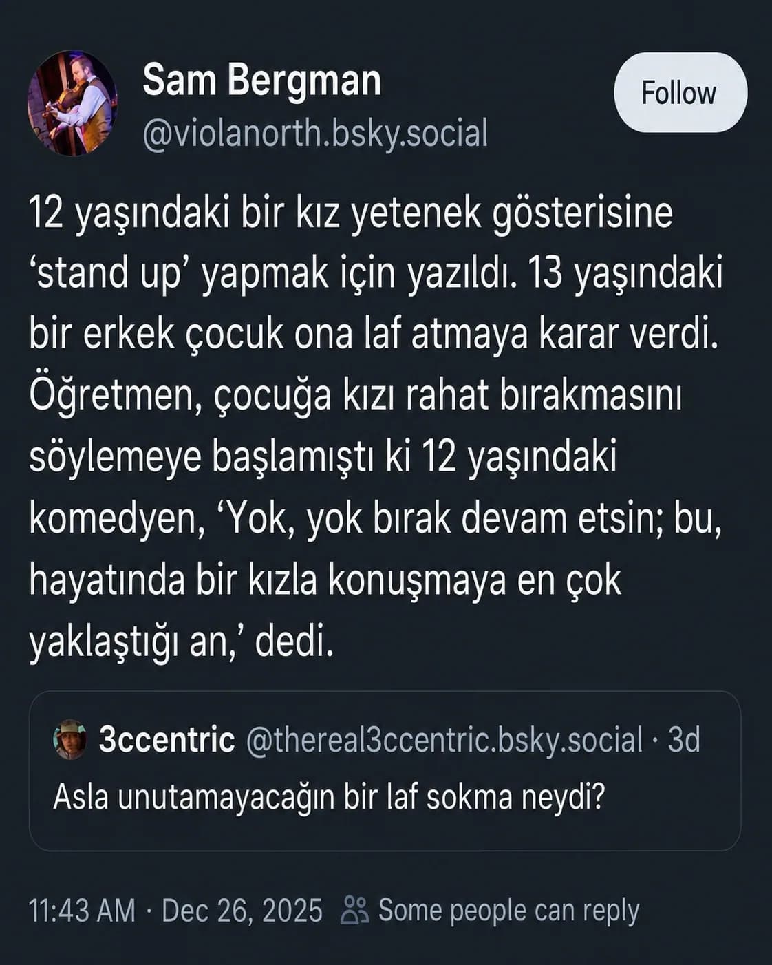 Küçük Komedyenin Acımasız Cevabı
