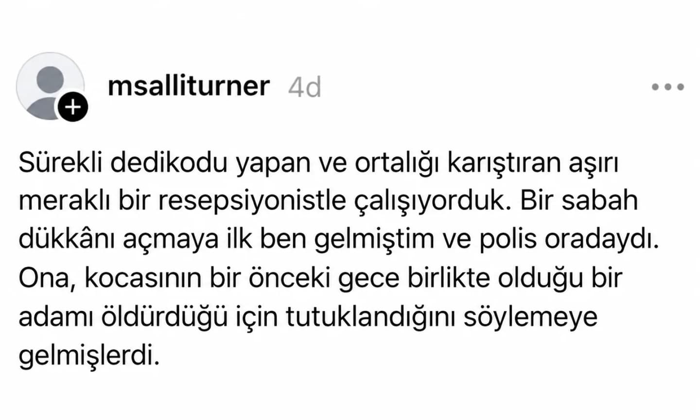 Ofisin En Büyük Dedikoducusuna Karanlık Bir Olayın Gelmesi